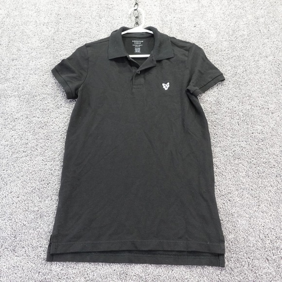 American Eagle Outfitters Other - American Eagle Polo Mens Extra Small Black Super Soft Slim Fit Short Sleeve